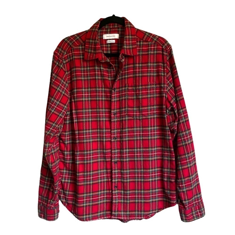 Urban Outfitters Red Plaid Flannel Button Down Shirt Size‎ Medium
